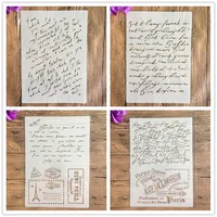 4 unids/set A4 números franceses Mandala plantillas pintura colorear relieve álbum de recortes plantilla decorativa pastel plantilla