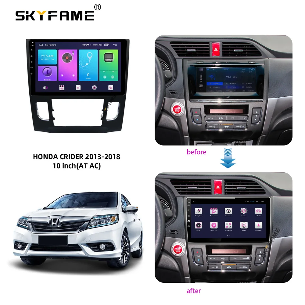 SKYFAME, автомобильная рамка, адаптер для Android, аксессуары для панели для Honda Crider