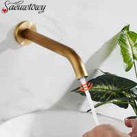 Wall Mounted Bathroom Basin Sink Faucet Cold & Hot Mixer Touch Ta Inflated Sensor Faucet Crane Shower Faucet  Chrome Color Brass