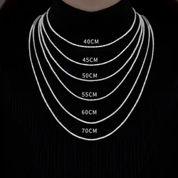 40cm 45cm 50cm 55cm 60cm 70cm 80cm Female Necklace For Women On Neck Silver 925 Chain Necklaces Women Girl Fashion Jewelry Bling