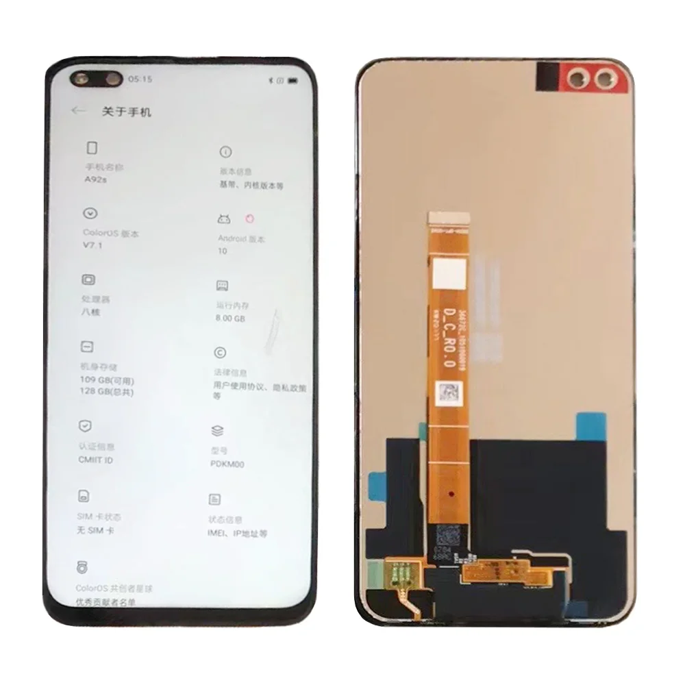 

6.57 " A92s LCD For OPPO Realme X3 LCD DIsplay Realme 6 Pro RENO 4Z Touch Screen Panel Digitizer Assembly Replacement