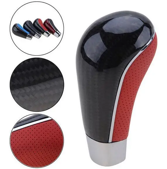 

Universal Car Real Carbon Fiber Gear Stick Gear Shift Knob Shifter Manual MT Fit For Honda Toyota Nissan Mitsubishi Ford