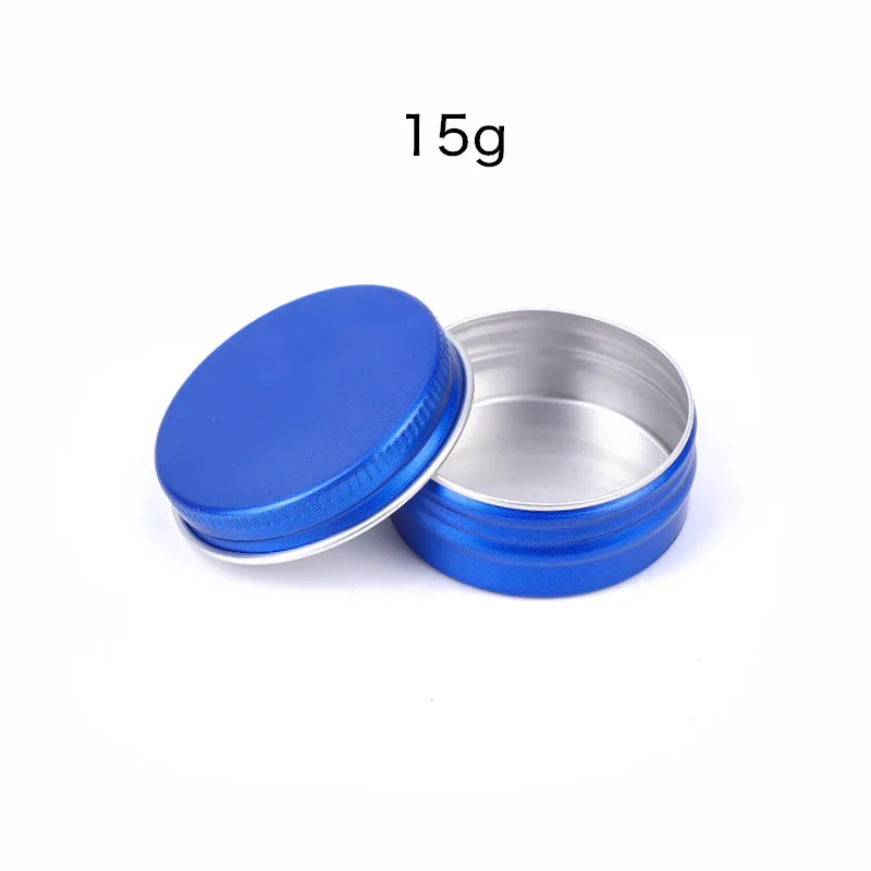 New 15G Blue Metal Gifts Box Korean Makeup Blush Colorete Peach Powder Empty Cosmetic Sample Containers 50pcs