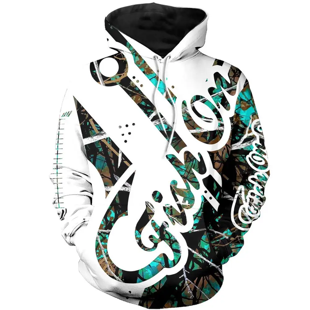 Fish on Hook Camo Muddy 3D All Over Printed Mens Hoodie Harajuku Fashion Sweatshirt Unisex Casual jacket Pullover KJ046