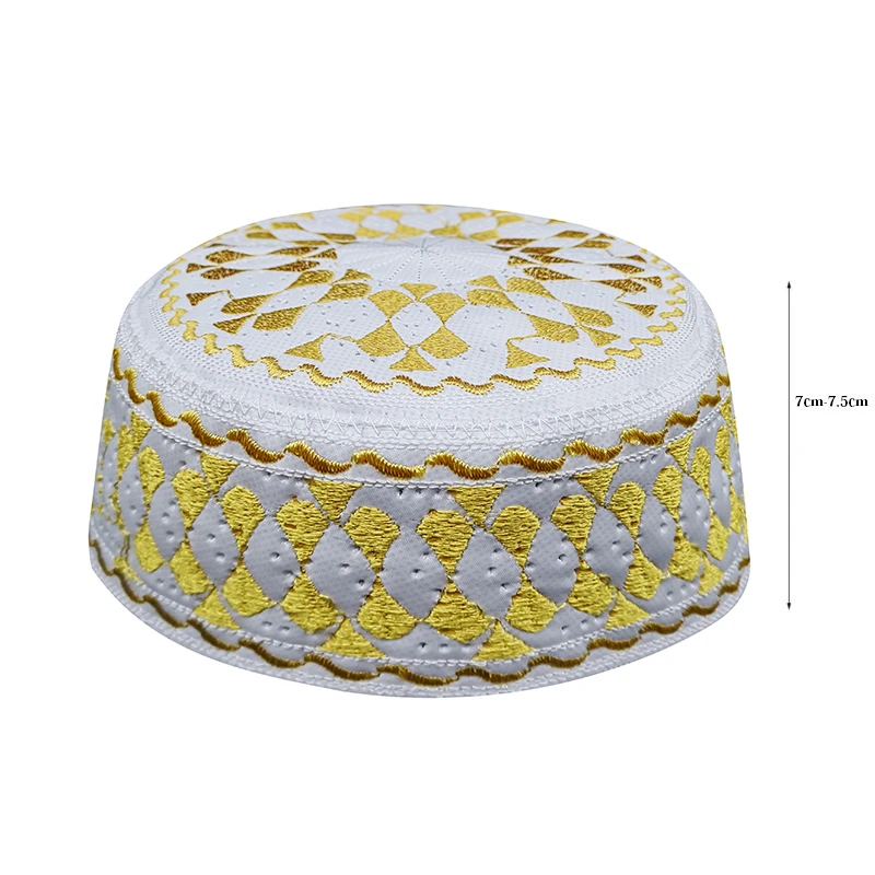 Men Topi Caps Yellow Pattern Islamique Chapeau Arab Hats Bonnet Muslim Nigerian Traditional Moslim Caps