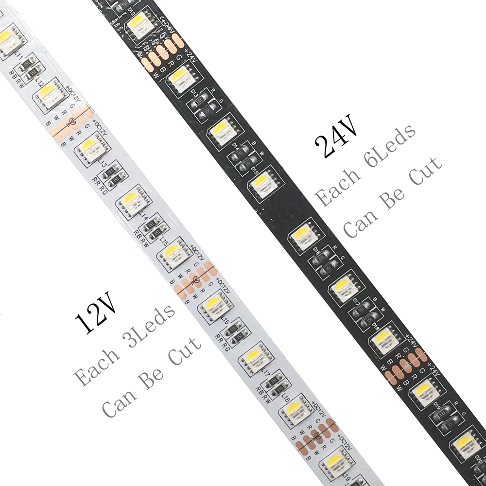 5 m/partia 5050 4 w 1 dioda LED RGBW taśma DC12V/24V elastyczna dioda LED RGB + biała/RGB + ciepła biała taśma LED 60 leds/m