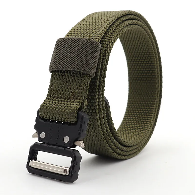 Cinturón táctico de nailon para hombre y mujer, correa de cintura de 2,5 cm de ancho, militar, entrenamiento multifuncional al aire libre, hebilla