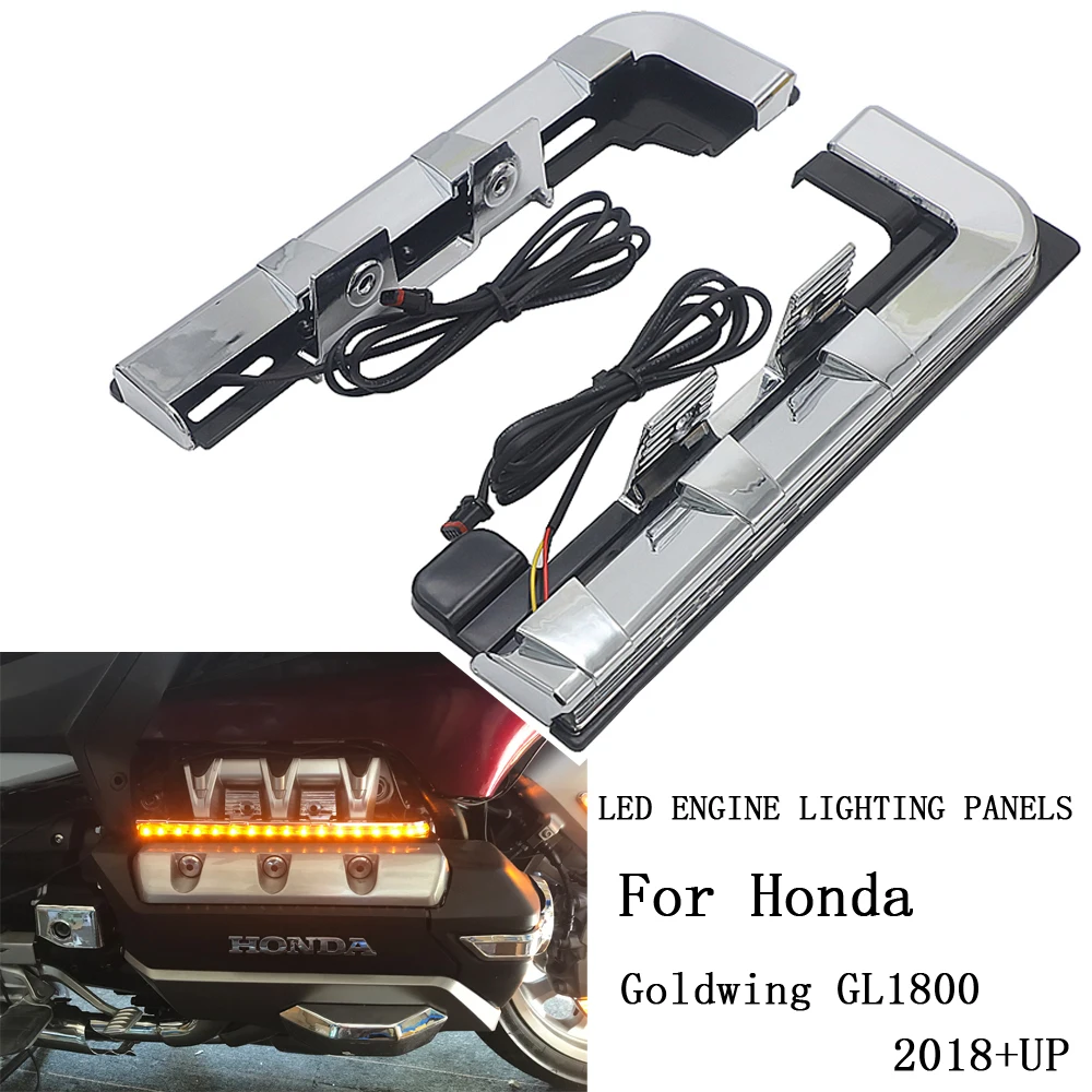 

NEW Chrome LED Engine Lighting Panels For Honda Goldwing Gold wing GL1800 GL 1800 2018 2019 2020 2021 Motorcycle Accessorie