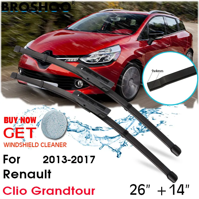 

Car Wiper Blade Front Window Windscreen Windshield Wipers Blades Auto Accessories For Renault Clio Grandtour 26''+14'' 2013-2017