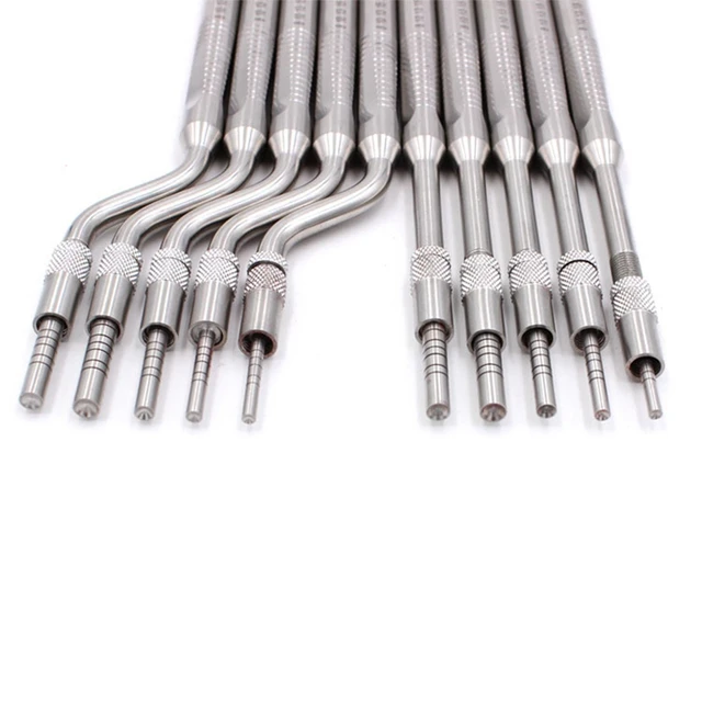 5 sztuk Dental Implant Osteotome Instrument Sinus Lift Bended wytłaczarki wklęsłe porady ze stali nierdzewnej stomatologia narzędzie do ekstrakcji zębów