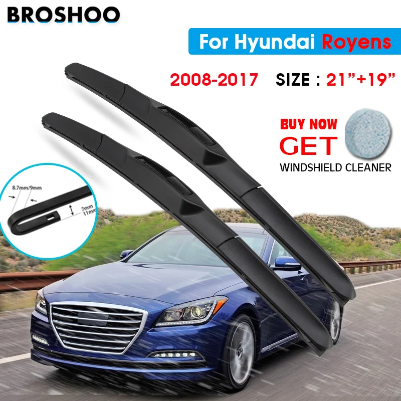 

Car Wiper Blade For Hyundai Royens 21"+19" 2008-2017 Auto Windscreen Windshield Wipers Blades Window Wash Fit U Hook Arms