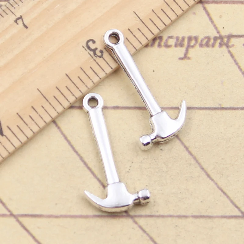 20pcs Charms Tools Hammer 25x13mm Tibetan Silver Color Pendants Antique Jewelry Making DIY Handmade Craft