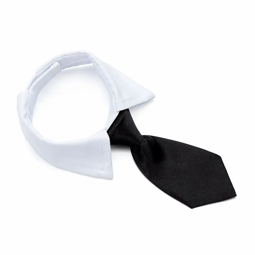 Fashion Comfortable Adjustable Dog Cat Grooming Tuxedo Bow Ties Dog Necktie White Collar Pet Accessories Formal Tie