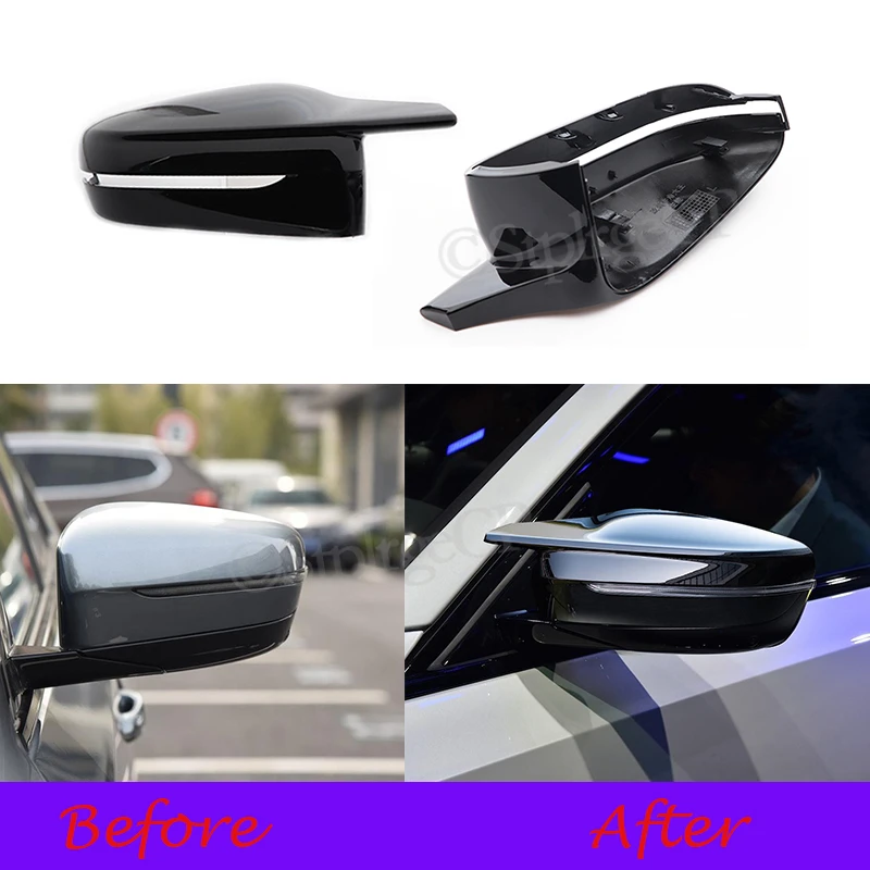 For BMW 3 4 5 7 8 Series G20 G21 G22 G28 G30 G38 G11 G12 G16 Mirror cover rear view cover black rear view mirror cover Replace