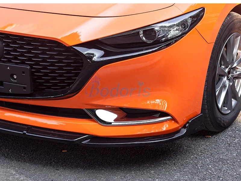 For Mazda 3 M3 Axela 2020 Front Bottom Fog Lamp Light Foglight Eyelid Bumper Molding Trim Chrome Car Styling Accessories