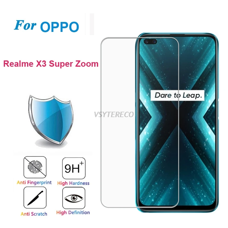 2-1PCS Tempered Glass for OPPO Reno Z 10x Zoom RX17 Neo Screen Protector for OPPO Realme X3 Super Zoom 5 Pro U1 Protective Film