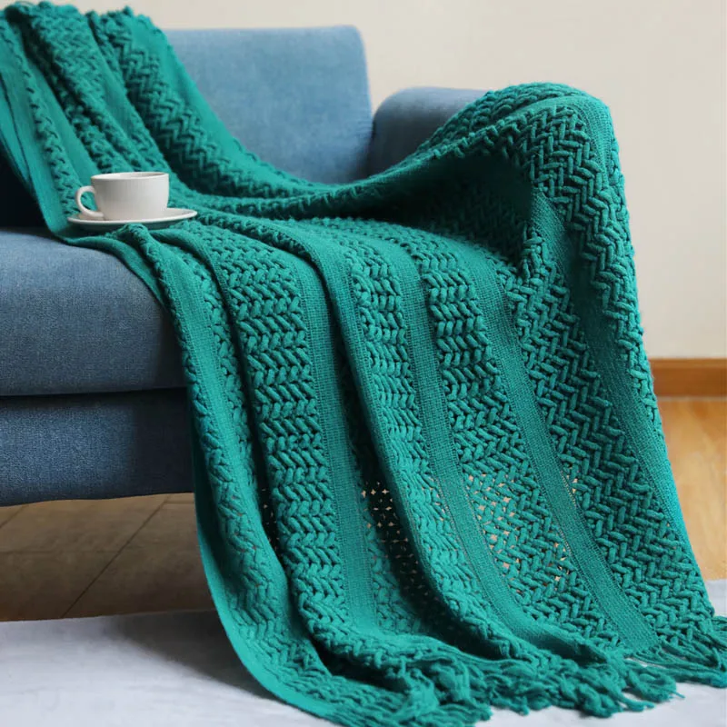 

Nordic Knitted Blanket for Bed Soft Throw Blanket on the Sofa Warm Office Nap Thread Blankets Bedding Sofa Cover Plaid Tapestry