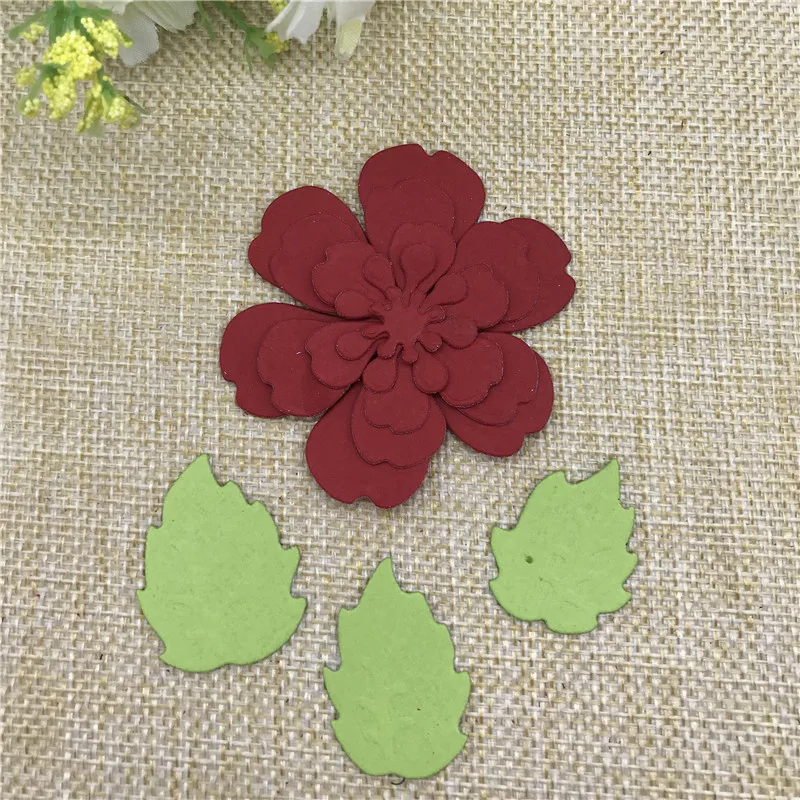 8pc flower metal cutting dies cut die mold Christmas flower leaves Scrapbook paper craft knife mould blade punch stencils dies