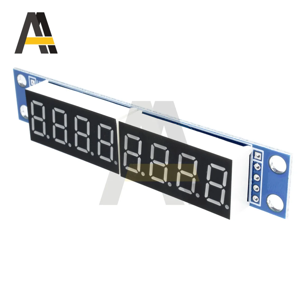 1 pces max7219 led dot matrix 8-bit módulo de controle de exibição de tubo digital 3.3v 5v microcontrolador serial driver 7 segmento
