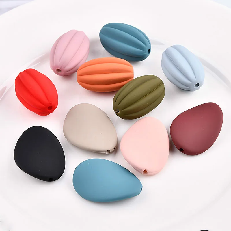 ABS matte rubber paint straight hole special pumpkin bead DIY accessories hair bead sweater necklace material