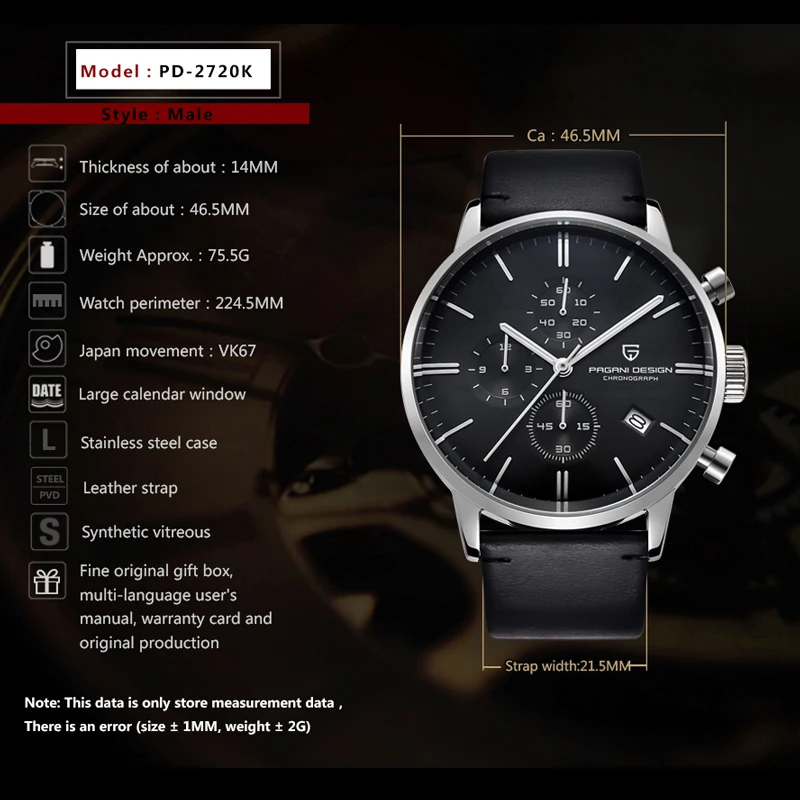 PAGANI DESIGN 2023 New Luxury brand watches for men quartz Chronograph military watch Business Wristwatch men Relogio Masculino