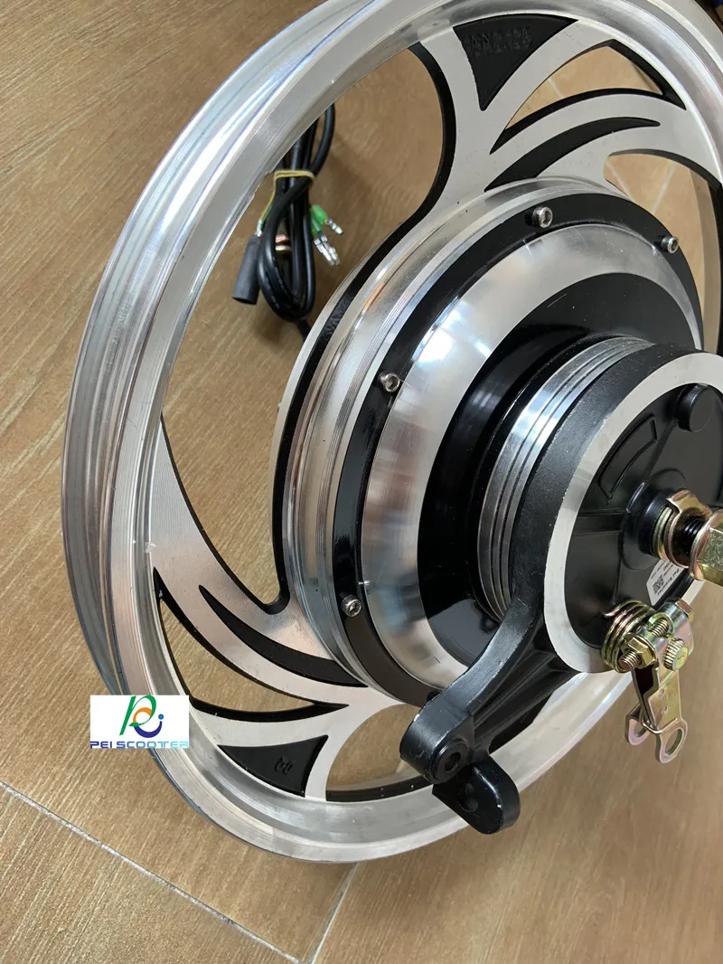 18 inch rim double axles brushless gearless drum brake dc hub wheel Electric motorcycle scooter motor phub-222