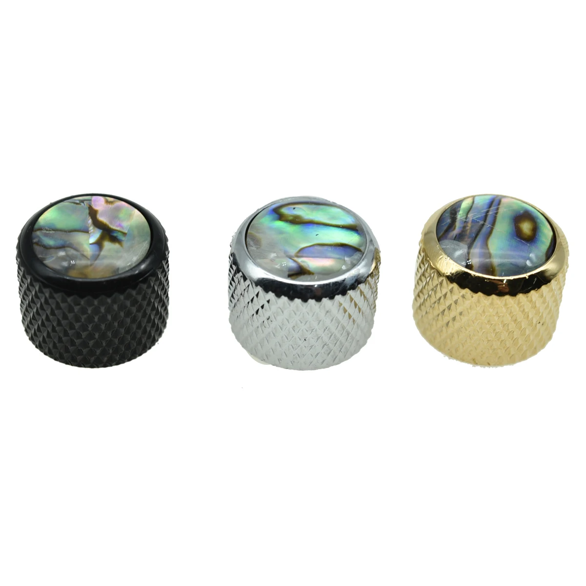 Dopro 19.5mm Push on Fit Abalone Top Dome Knobs Abalone Inserts Guitar Bass Knobs for Import or Precision P Bass for Telecaster