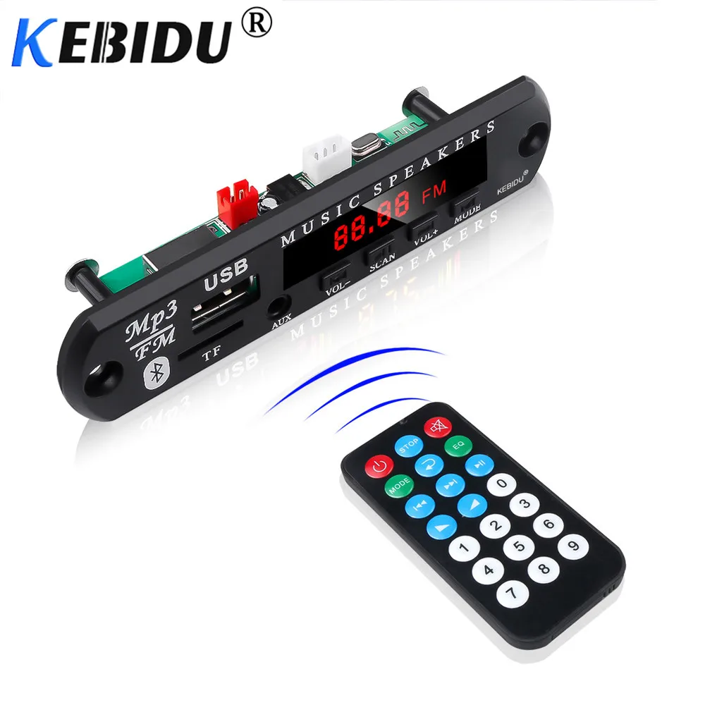 Kebidumei MP3 Player Decoder Board Module 9V-12V Wireless Bluetooth 5.0 Amplifier TF Radio USB For Car Audio DIY Speaker Car Kit