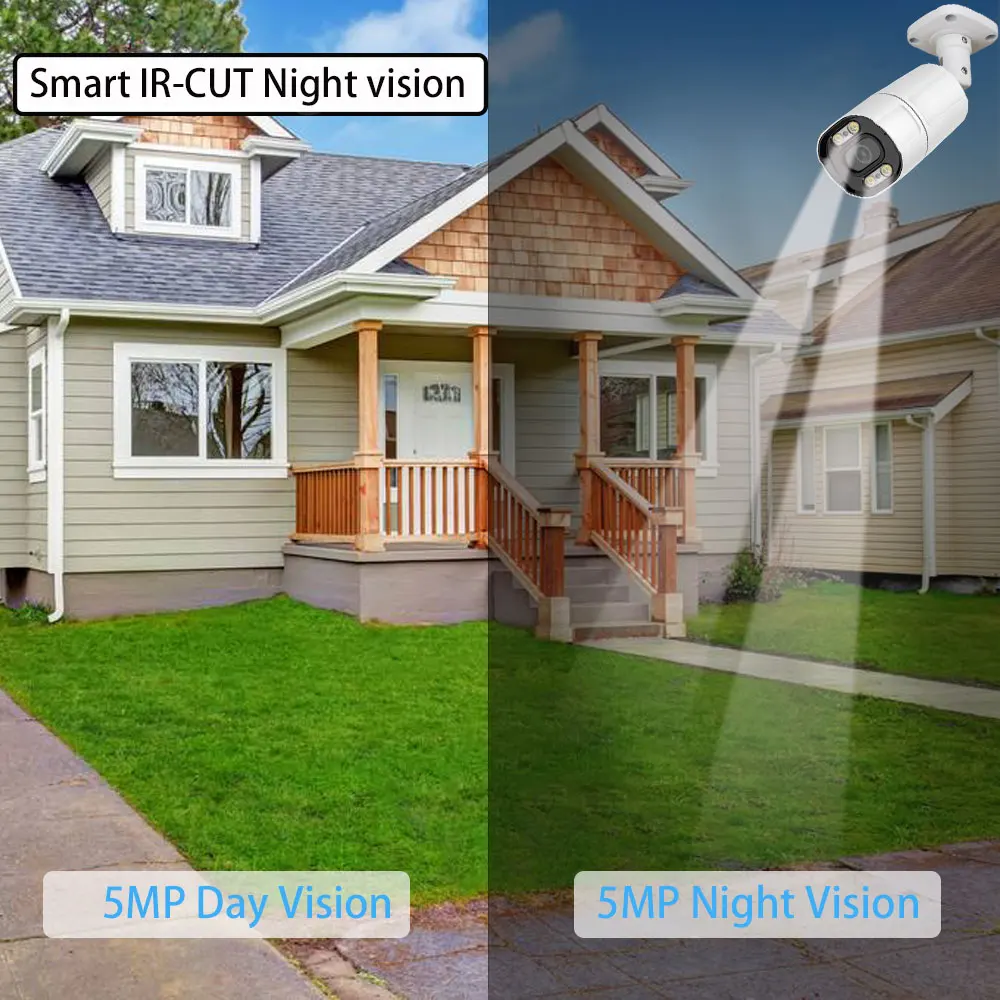 Security Camera Outdoor 5MP WiFi Camera Surveillance Cameras IP Camera with Two-Way Audio IP66 Waterproof Colorfull Night Vision