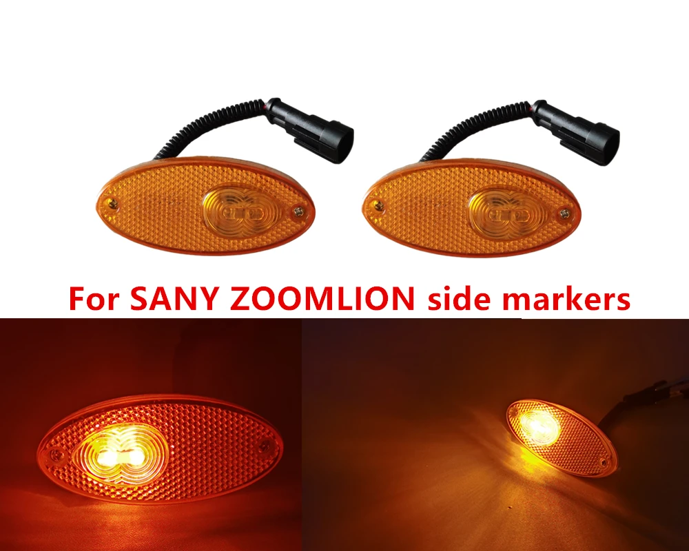 2PCS E8 LED Pump truck Pumper truck side markers light For SANY Pump truck For VOLVO Pump truck For Benz Pump truck For Zoomlion