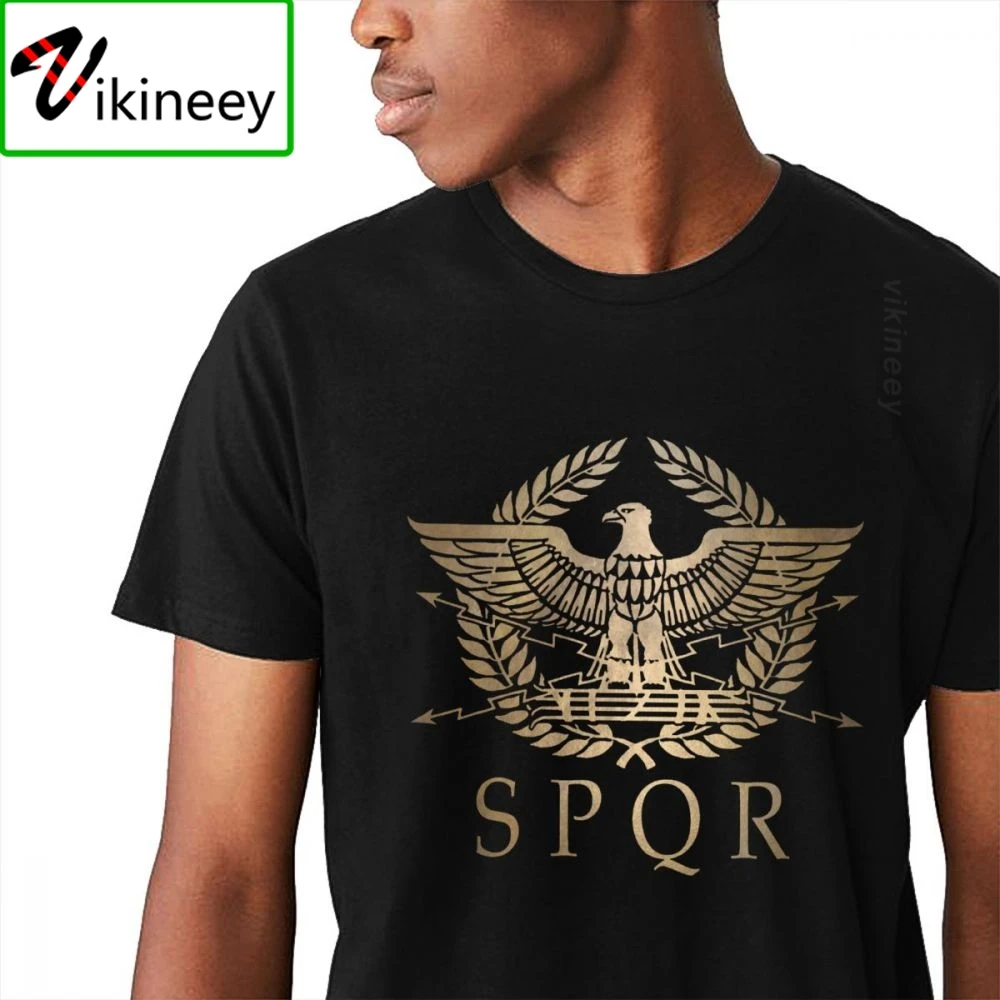 SPQR RoMan Empire Standard Shield Tee Shirt Crewneck Picture Custom Man\'s Retro Free Shipping US Size Big Size T Shirt