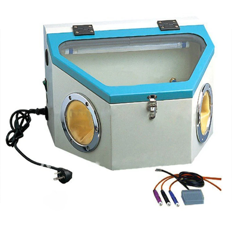 Dental Lab Sand Blaster Jewelry Sand Blaster Machine Glass Sand Blaster Include 3 Pen 1 Electronic Foot Control 2 Sheet Iron