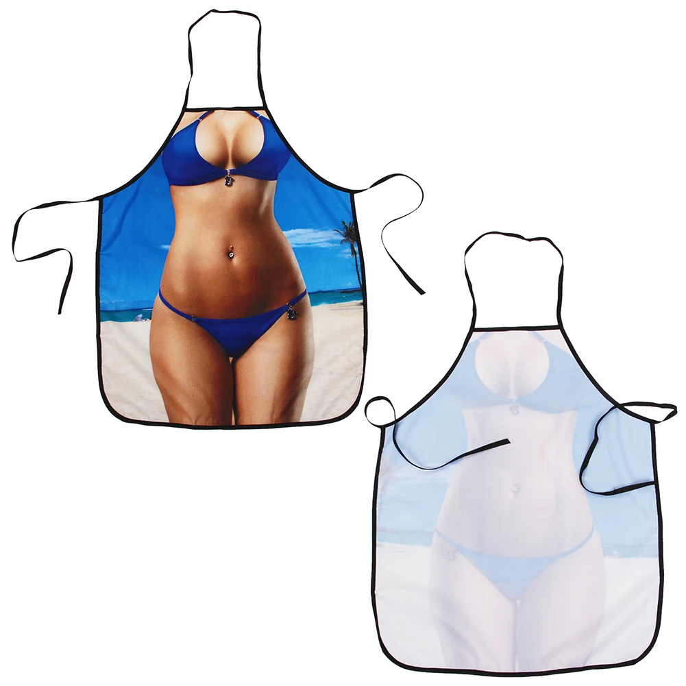 Apron for kitchen Accessories Creative Kitchen Apron for Women Sexy Bikini Funny Top Desig Anti-Oil Cooking Apron Cookware