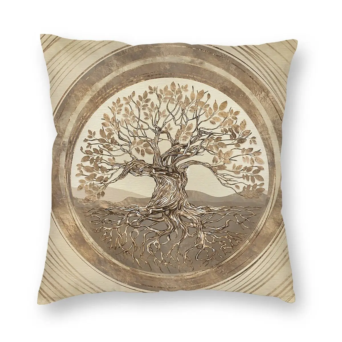 Tree Of Life Yggdrasil Pastel Viking Pillow Case Home Decor Cushion Cover Throw Pillow for Home Double-sided Printing