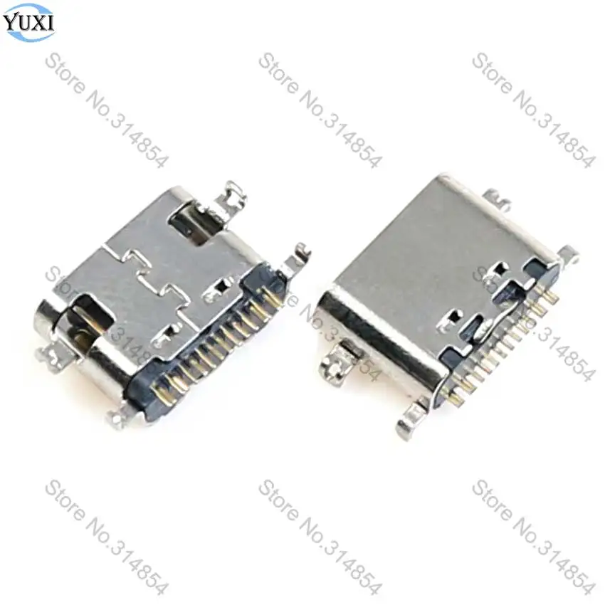 YuXi 1pcs USB 3.1 잭 유형-C 16Pin Smd 여성 커넥터 휴대 전화 충전 포트 충전 소켓 플러그