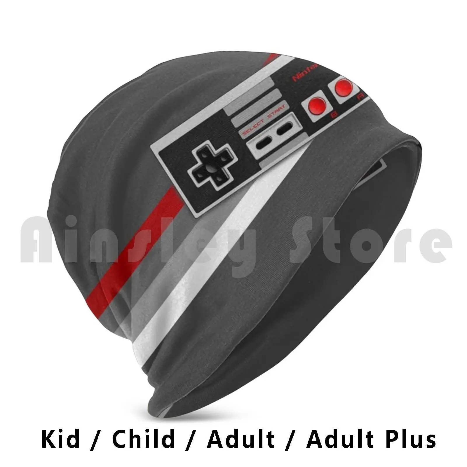 Console Nes 8 Bit Face Beanie Hedging Cap DIY Print Cushion 8 Bit Nes Console Game Videogame Retro