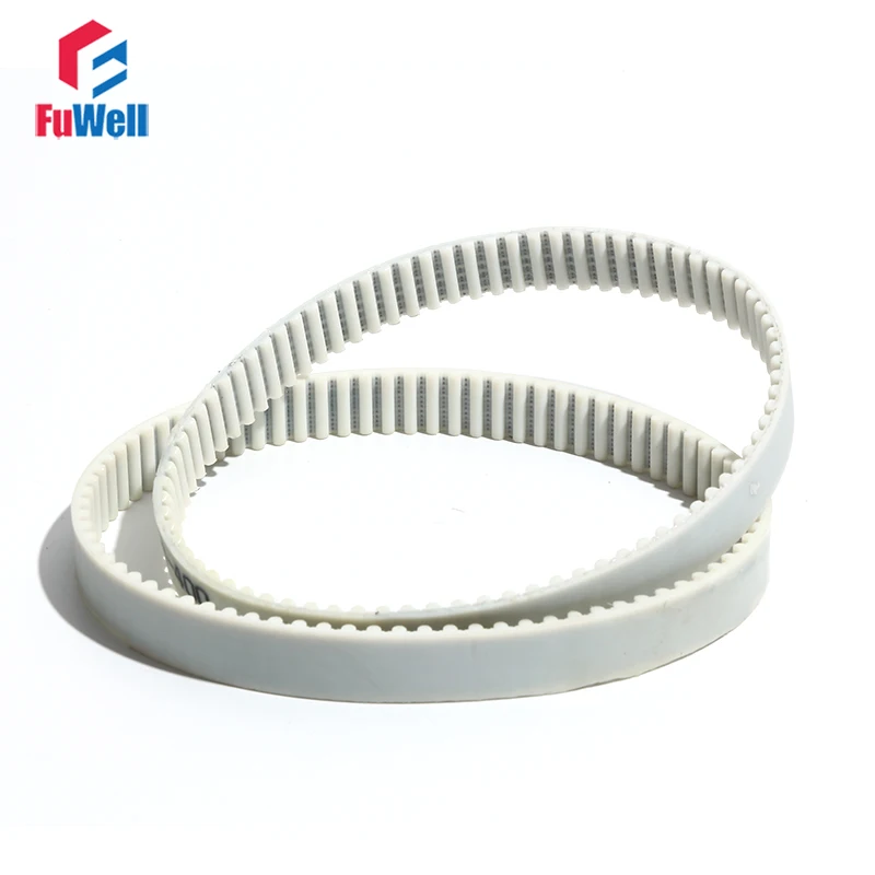 

White PU Timing Belt HTD5M 490/500/510/520/530/540mm Transmission Pulley Belt 15/20/25/30mm Width Polyurethane Synchronous Belt