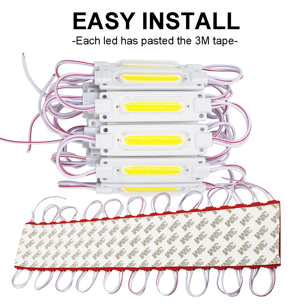 Guirxiété lumineuse super lumineuse avec lentille, document blanc, étanche IP65, conception de publicité SMD, technologie LED 6 gible, 12V, 1PC