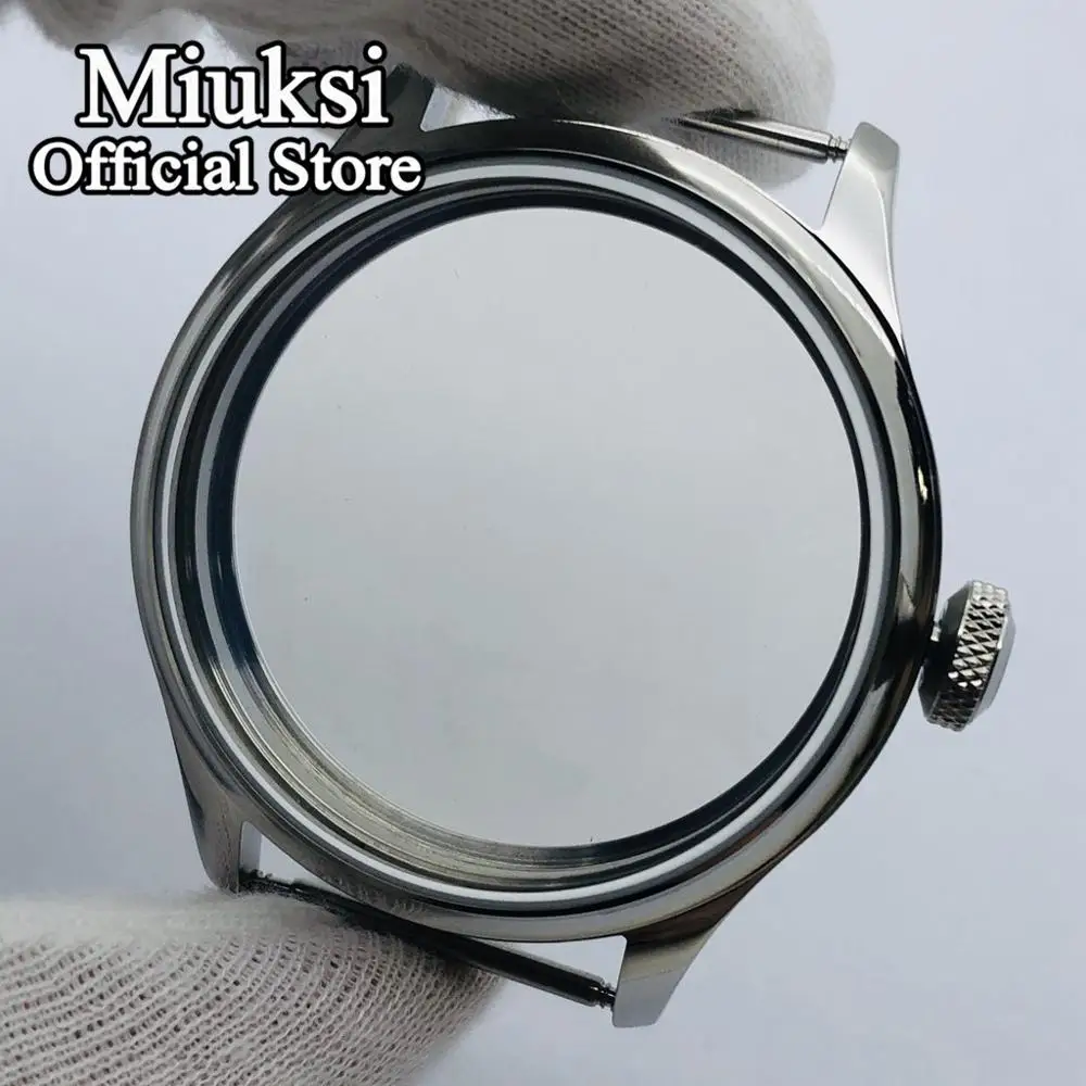 Miuksi 44mm silver case fit ETA 6497 6498 Seagull ST3600/ST3620 hand winding movement