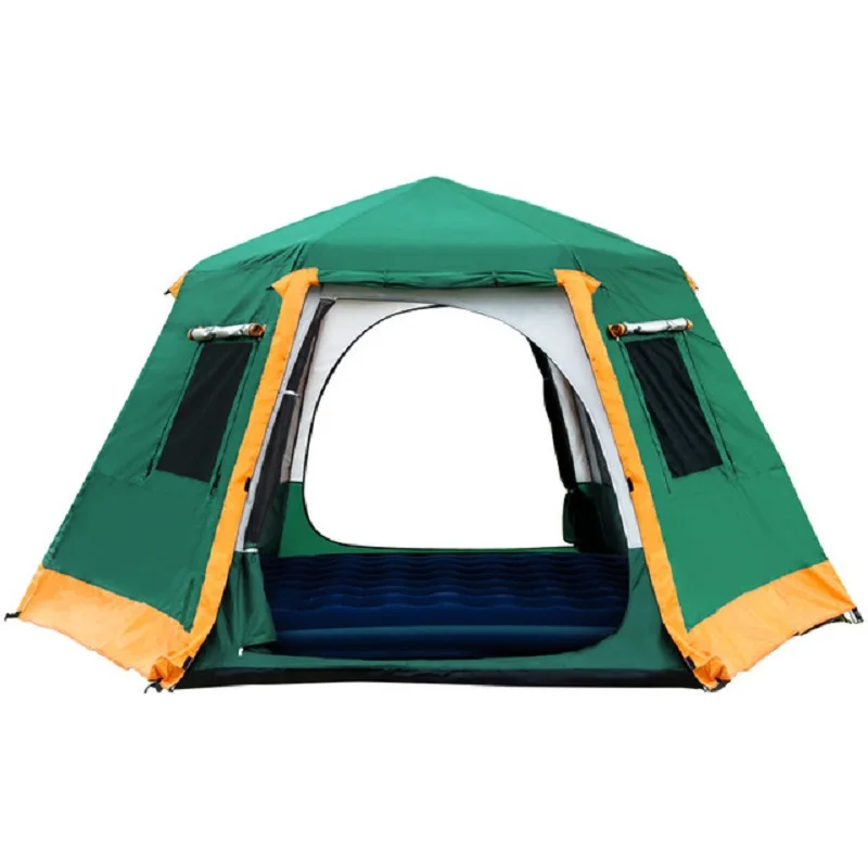 5-8 Person Use Double Layer Waterproof Outdoor Camping Tent With Snow Skirt Automatic Outdoor Windproof Camping Tent Ultralarge