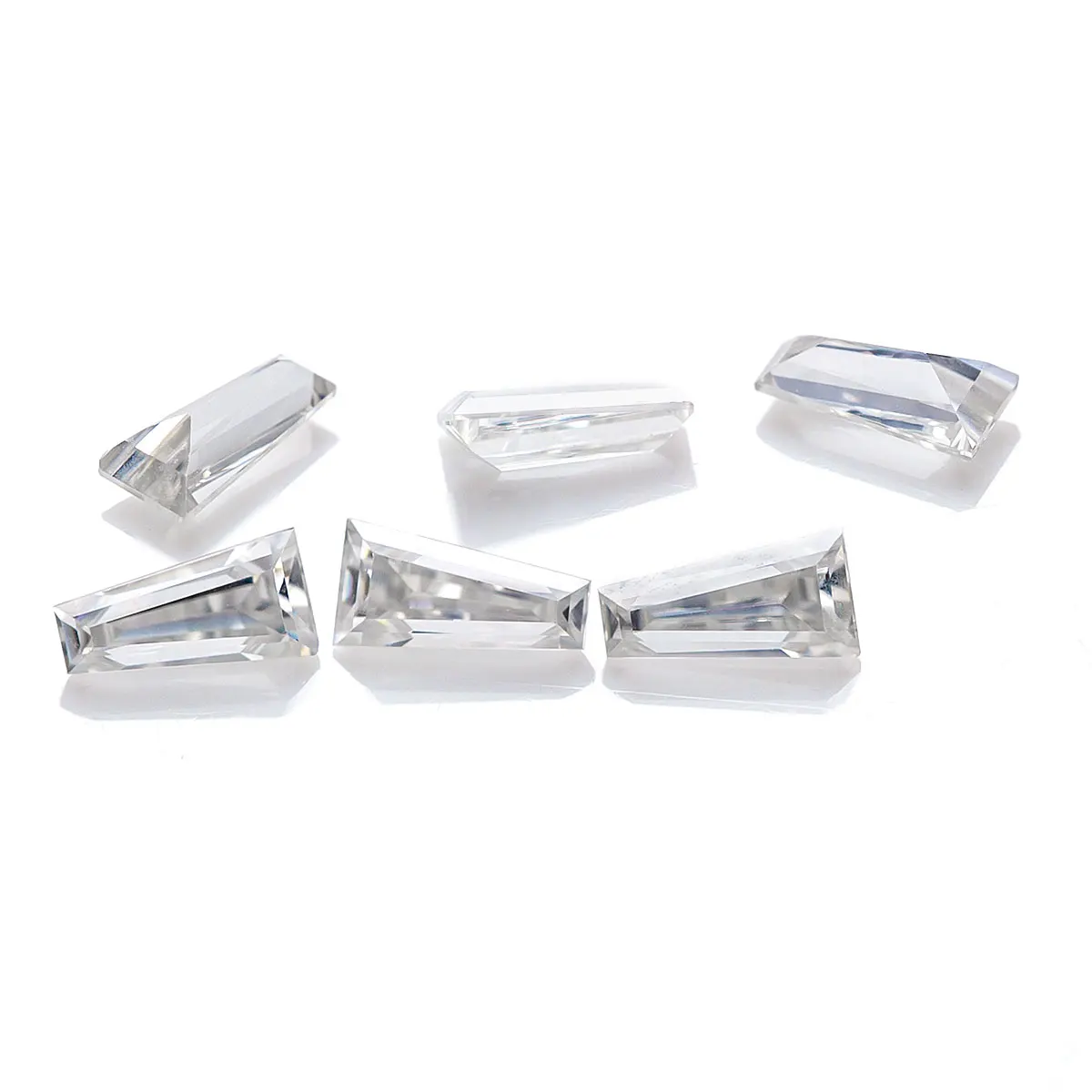 Brinco de pedra de moissanite 1.5*2*4mm, cor branca vvs1, corte trapezoidal, vvs1, tamanhos de diamante, серь