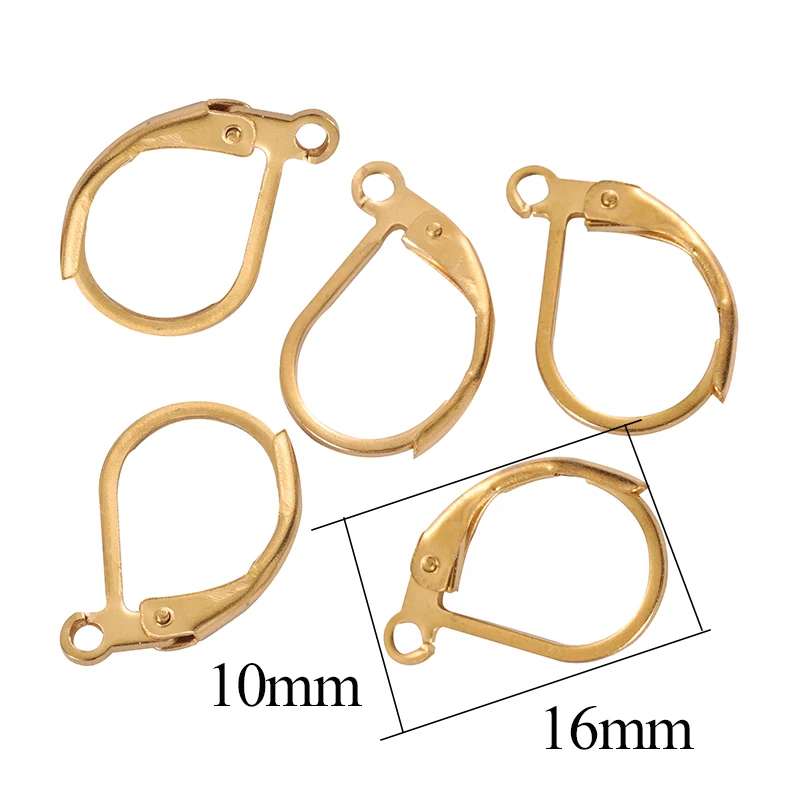 20pcs Stainless Steel Gold Color French Earrings Ear Hook for Women Base Earring Hooks Jewelry Making DIY Components Findings