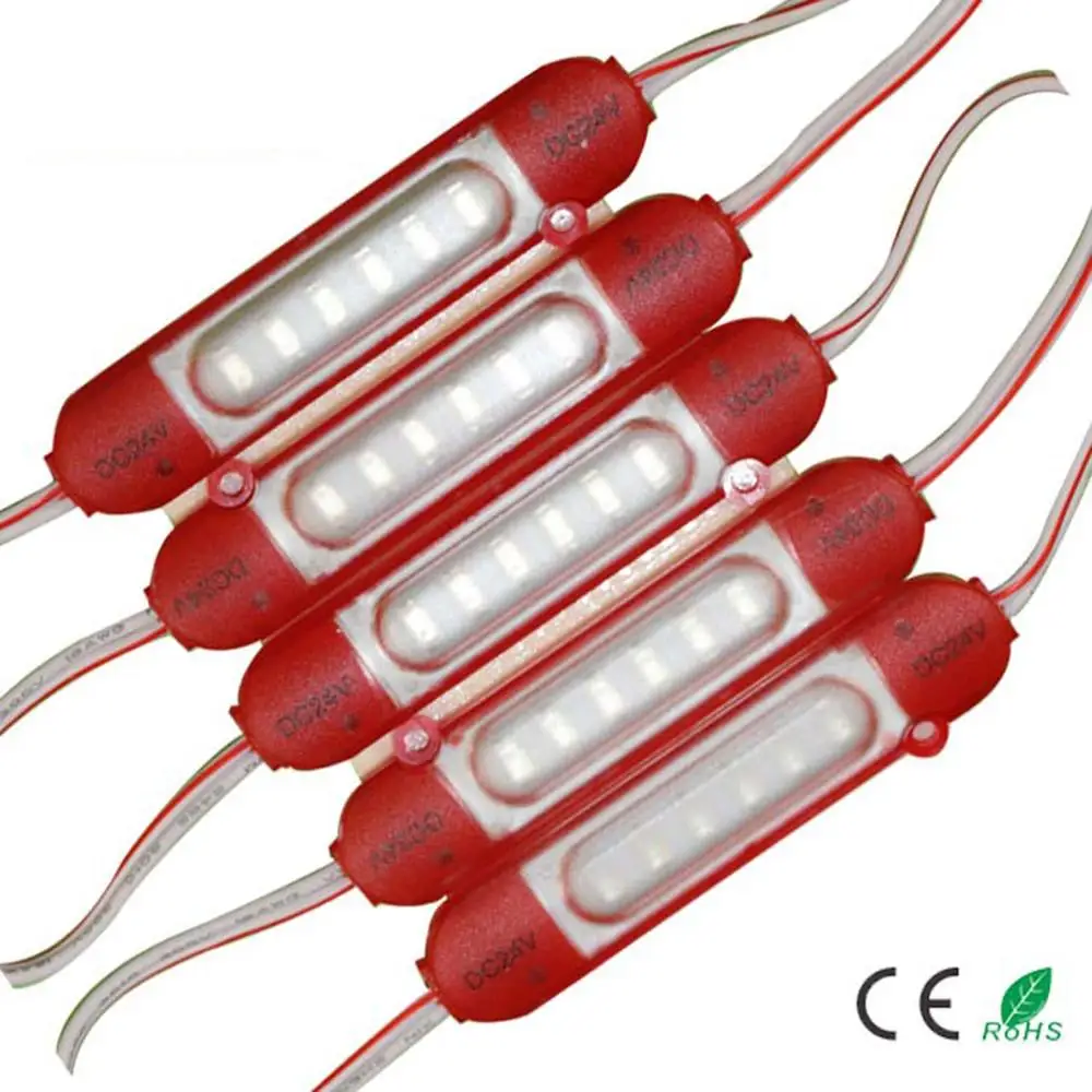 Imagem -05 - Módulo de Luz Traseira Led Impermeável Luz de Moldagem por Injeção Branco Vermelho Verde Azul 5730 12v 24v 20 Pcs