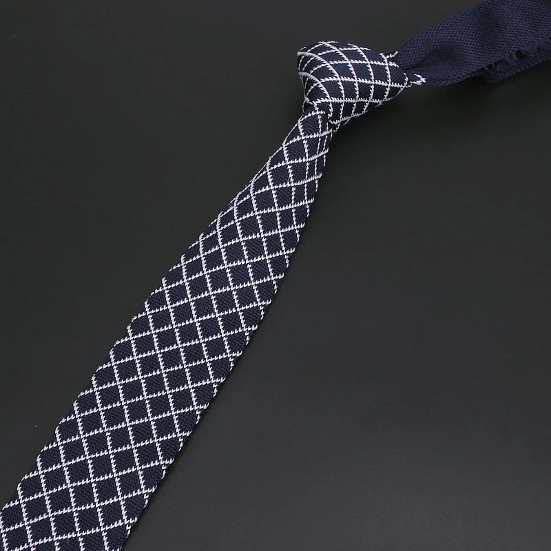 Brand New Style Fashion Men\'s Striped Vintage Tie Knit Knitted Ties Necktie Plaid Slim Classic Geometric Cravate Narrow Neckties