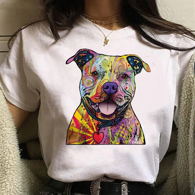 2021 Kawaii French Bulldog T Shirt Women Summer Tops Funny Bull Terrier Graphic Tees Anime Cartoon T-shirt Female Tshirt tops