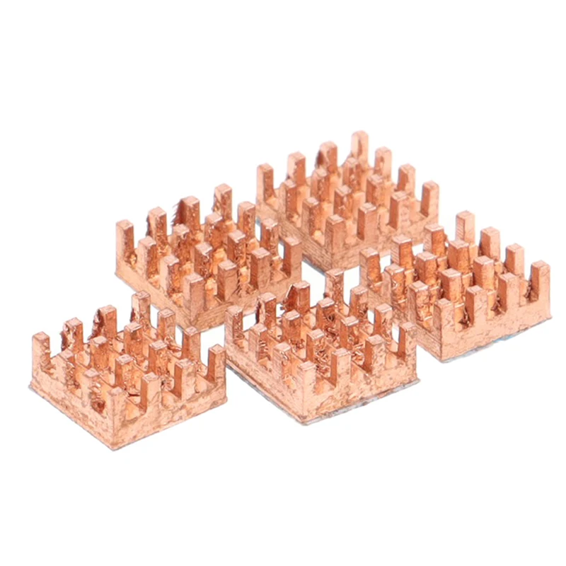 실용적인 9x9x4mm 순수 구리 방열판, 메모리 접착식 후면 냉각 쿨러 방열판, 5 개