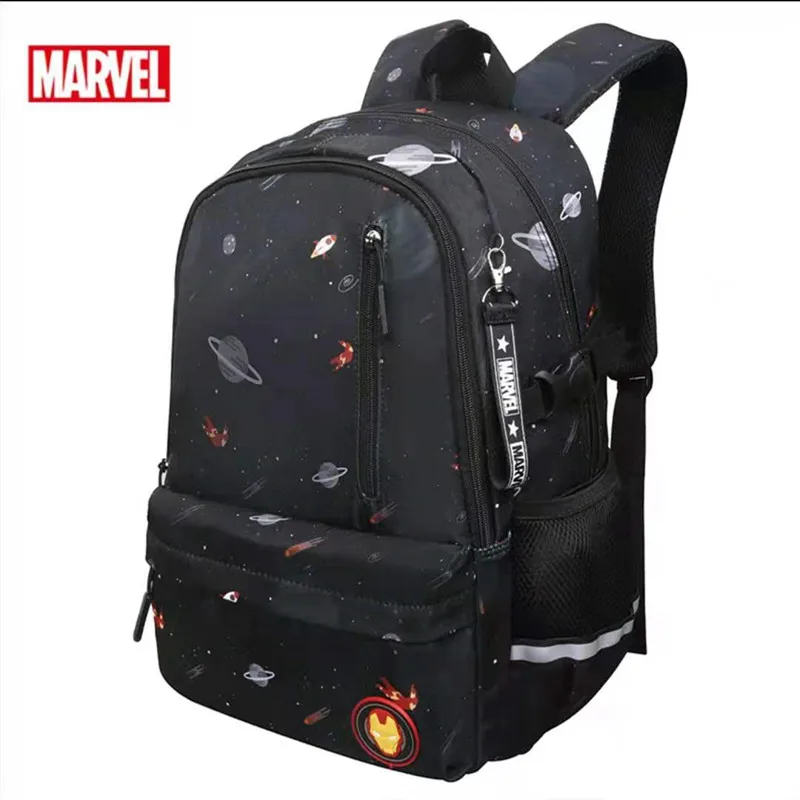 Disney New School Bag For Boys Primary Student Shoulder Orthopedic Backpack Large Capacity Grade 1-5 Spider Iron Man Mochilas