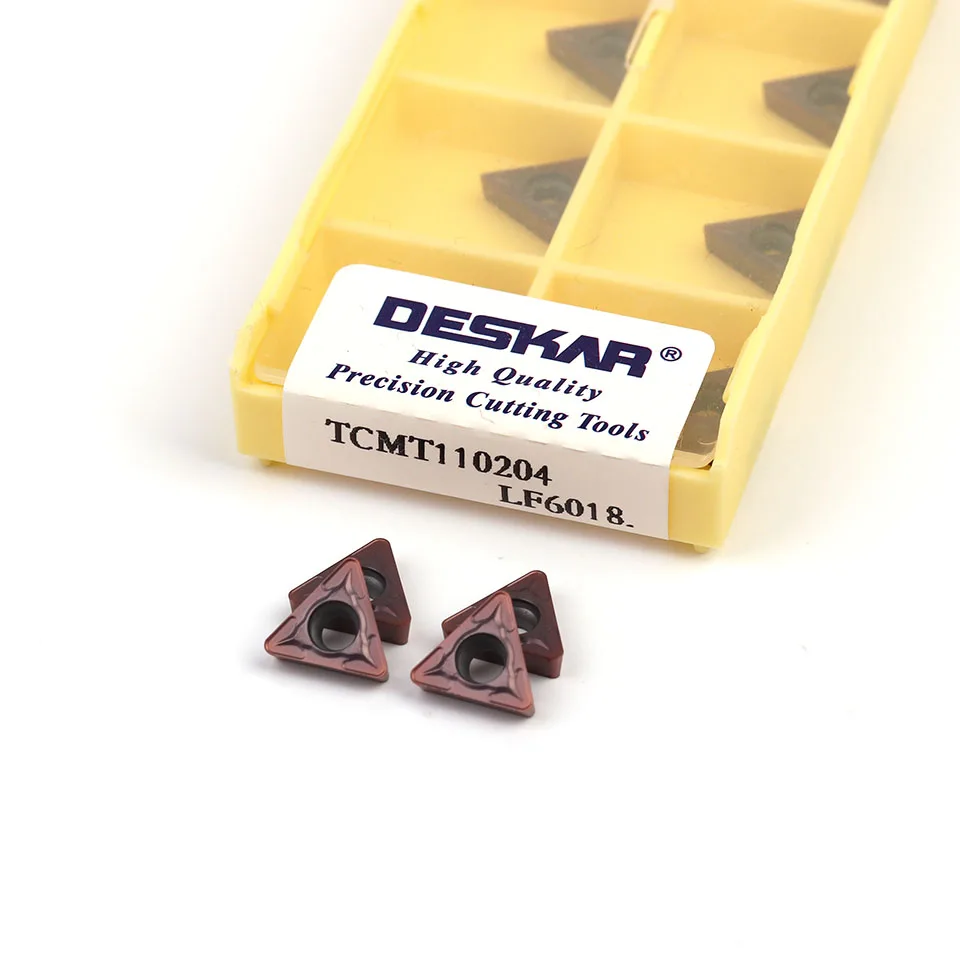 DESKAR-Outil de tour à insert en carbure pour acier inoxydable, TCMT110204, TCMT110208, TCMT16T304, TCMT16T308, LF6118, LF6018, haute qualité