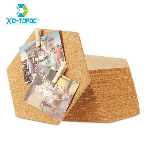 Innovadores pegatinas de corcho hexagonales equilátero, bricolaje, postal decorativa, tablero de corcho para pared, tablón de anuncios, tablero de mensajes, tableros de pines
