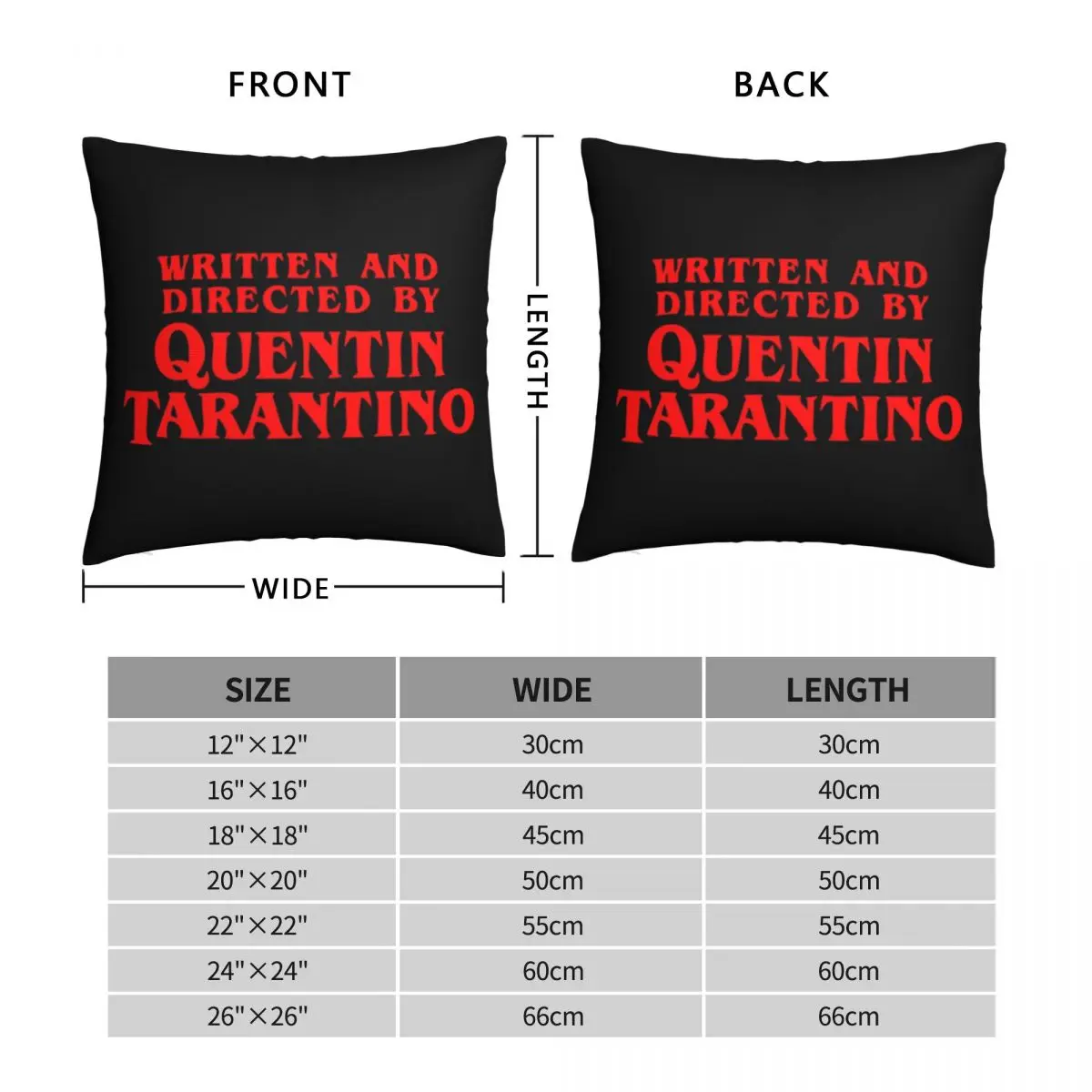 Written And Directed By Quentin Tarantino Pillowcase Polyester Linen Velvet Printed Zip Decor Pillow Case Home Cushion Cover